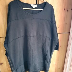 Neon Buddha Black Short Sleeve Cotton Top Size Large